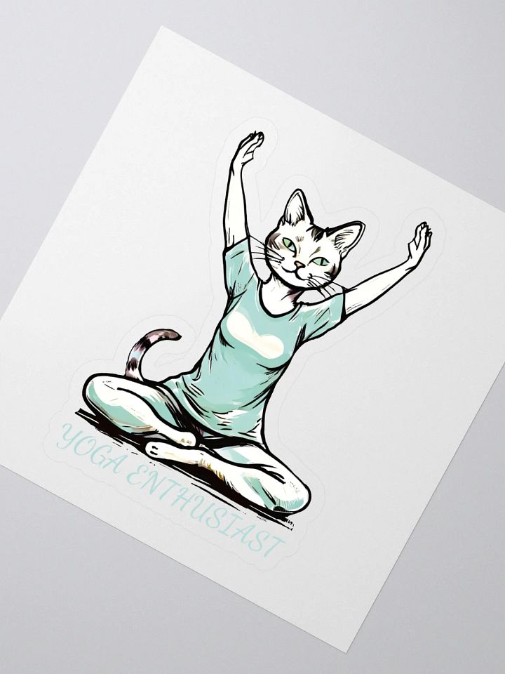 Funny Yoga Cat Kiss Cut Stickers for Yoga Enthusiasts - Cute Yoga Pose Cat Sticker - Perfect Gift for Cat Lovers and Yoga Fans product image (2)