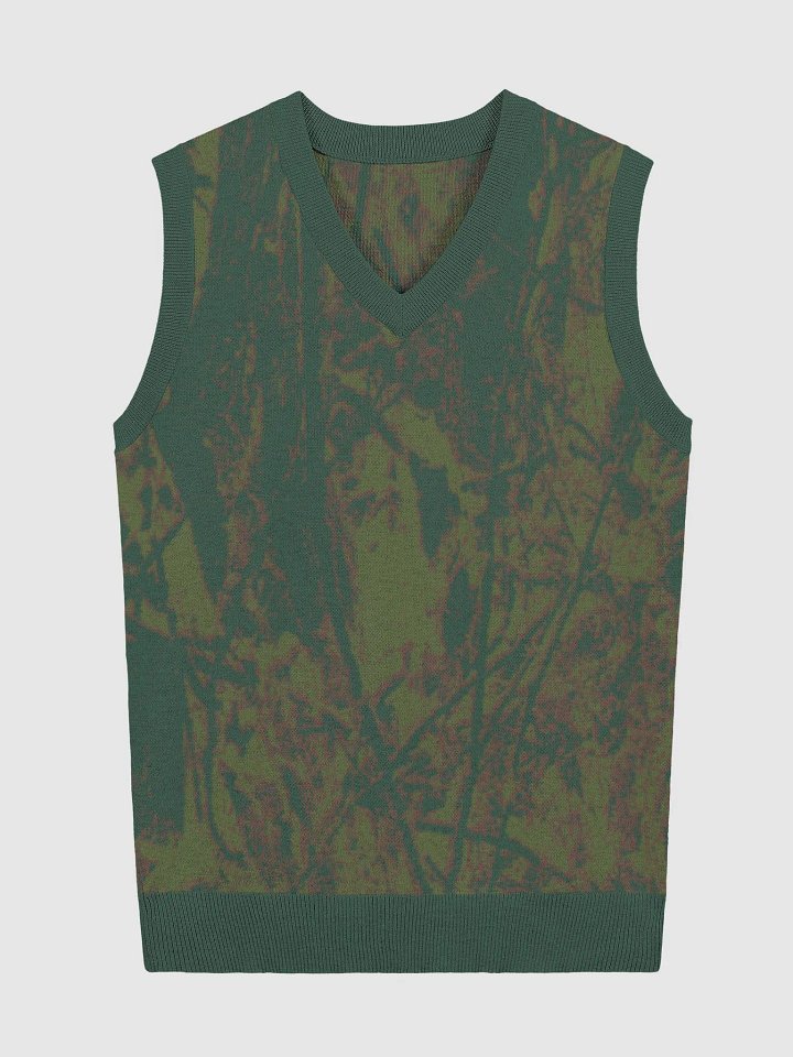 Knitted V-Neck Vest - Dead Split - It Happennnns Camo product image (1)