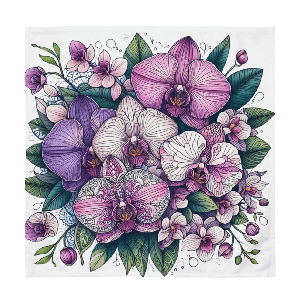 Orchid Oasis Cloth Napkin Set | AI Design flower product image (11)