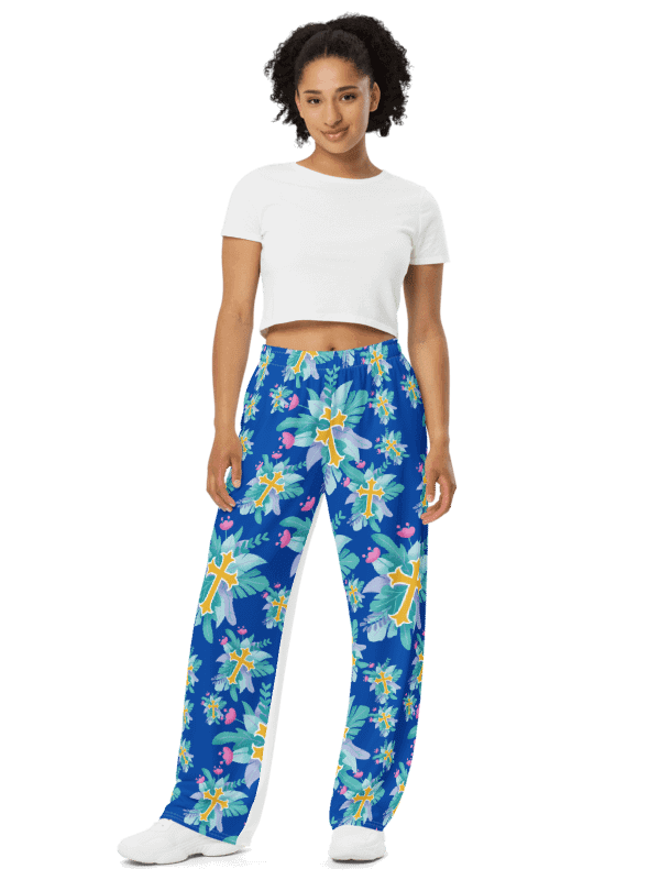 Blue Floral Crosses Pants product image (2)