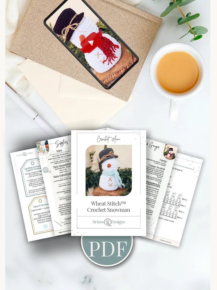 Wheat Stitch™ Snowman Crochet Pattern product image (2)