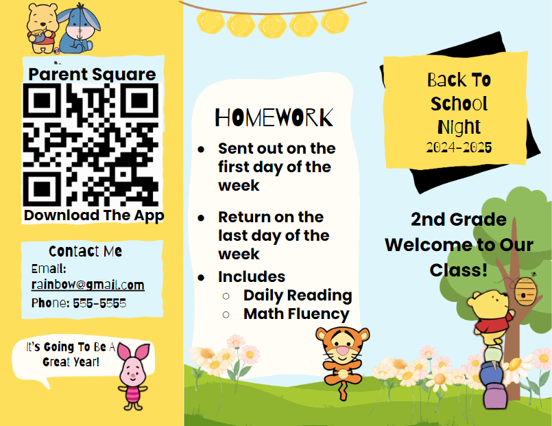 Back to School Pooh Brochure product image (2)