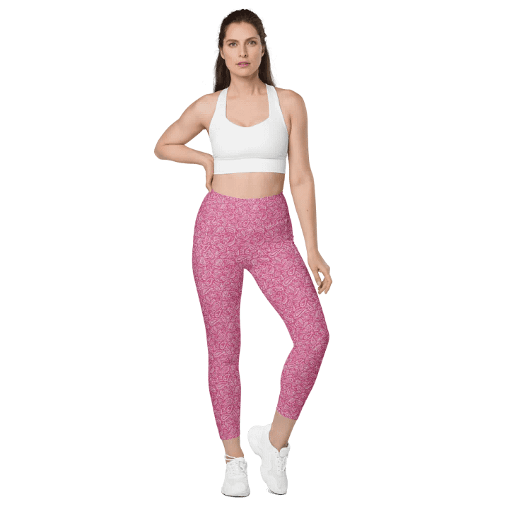 Dk Pink All-Over Print Leggings with Pockets product image (2)