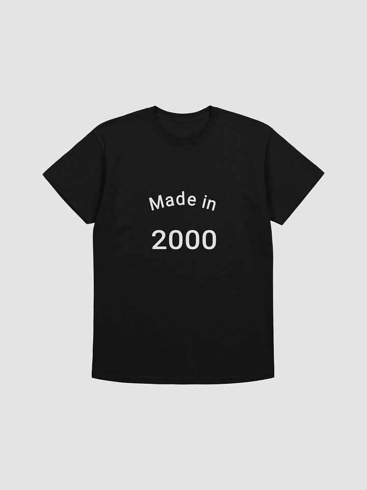 Made in 2000 Women’s Heavyweight T-shirt (Black) product image (2)