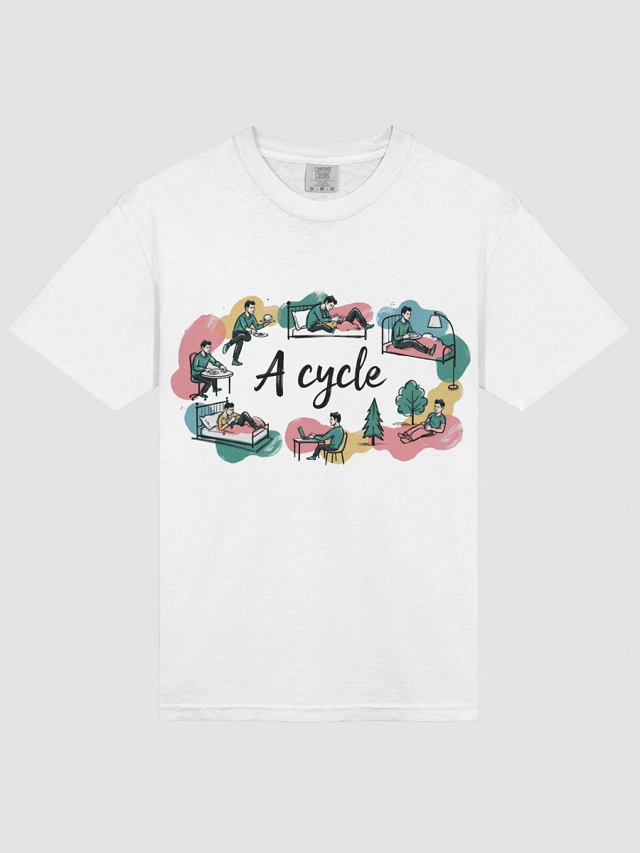 Cozy Daily Rhythms Poster | A Cycle Illustration Heavy weigh T-Shirt product image (13)