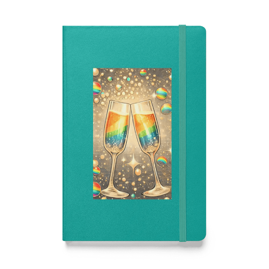 Rainbow Champagne Celebration Journal / Guestbook - TURQUOISE product image (1)