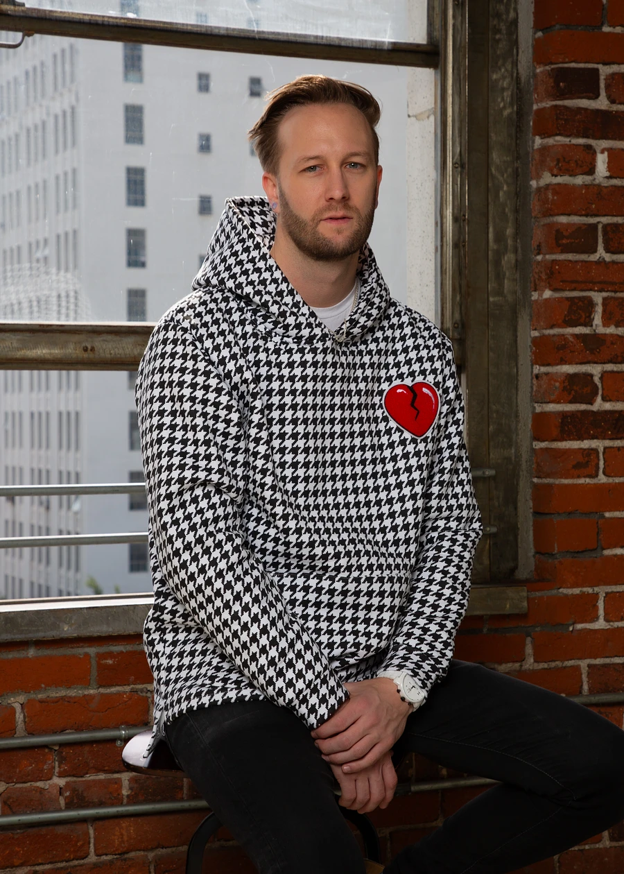 Houndstooth Heart Patch Hoodie product image (3)