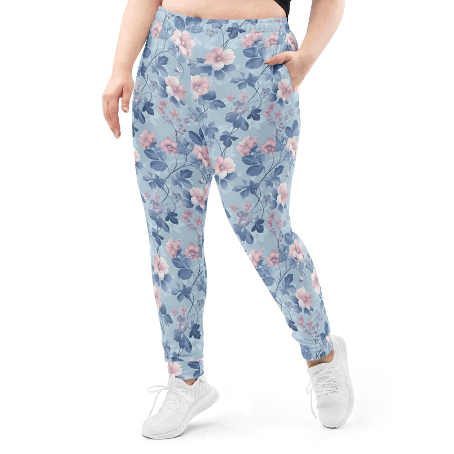 Serene Blue Blossoms Exercise Joggers product image (4)