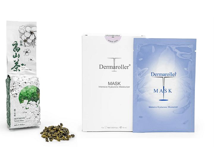 潤顏補氣雙效組：Dermaroller玻尿酸補水保濕修護急救面膜 (10片*2盒)+台灣阿里山高山烏龍茶2袋 product image (1)