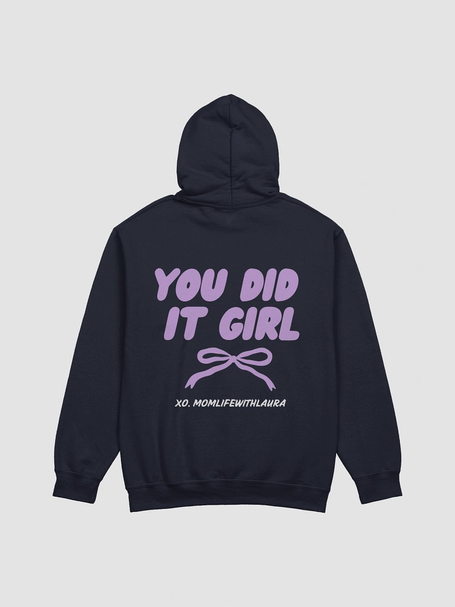 You Did it Girl Bow Hoodie - Lilac/Navy product image (2)
