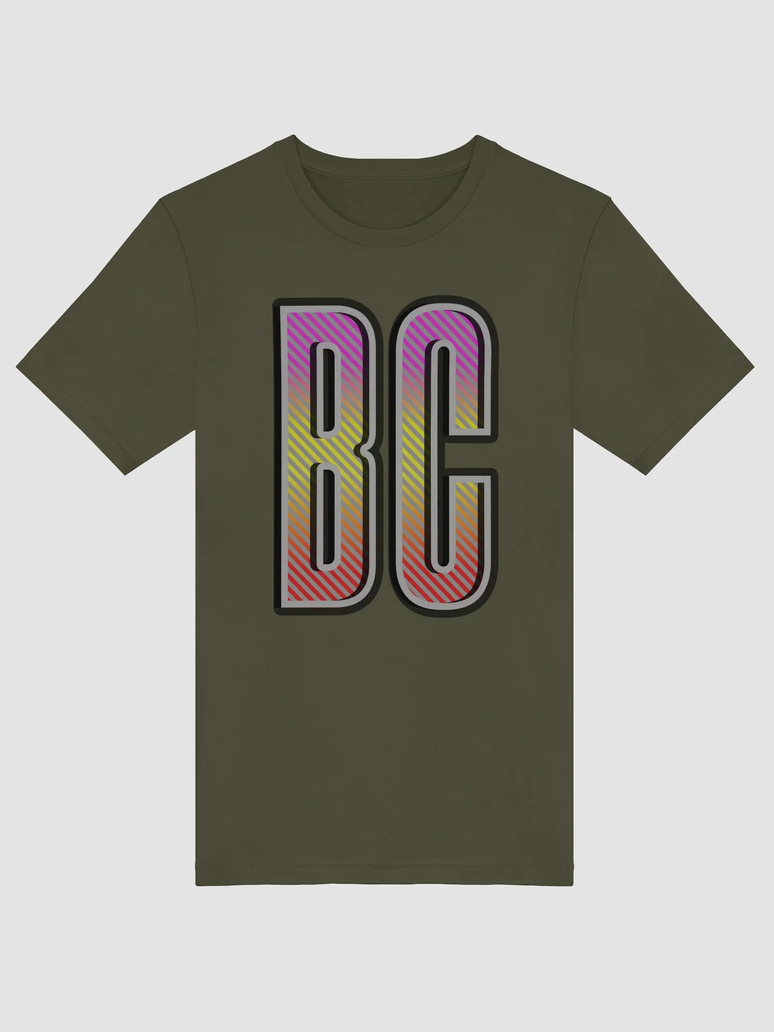 BC British Colombia Bold Gradient Block Letters T-Shirt product image (1)