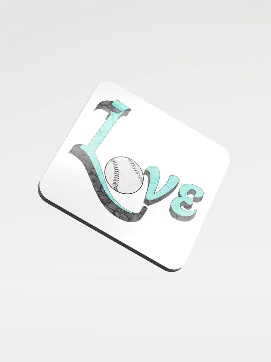 Love Baseball Glossed Cork Coaster product image (1)