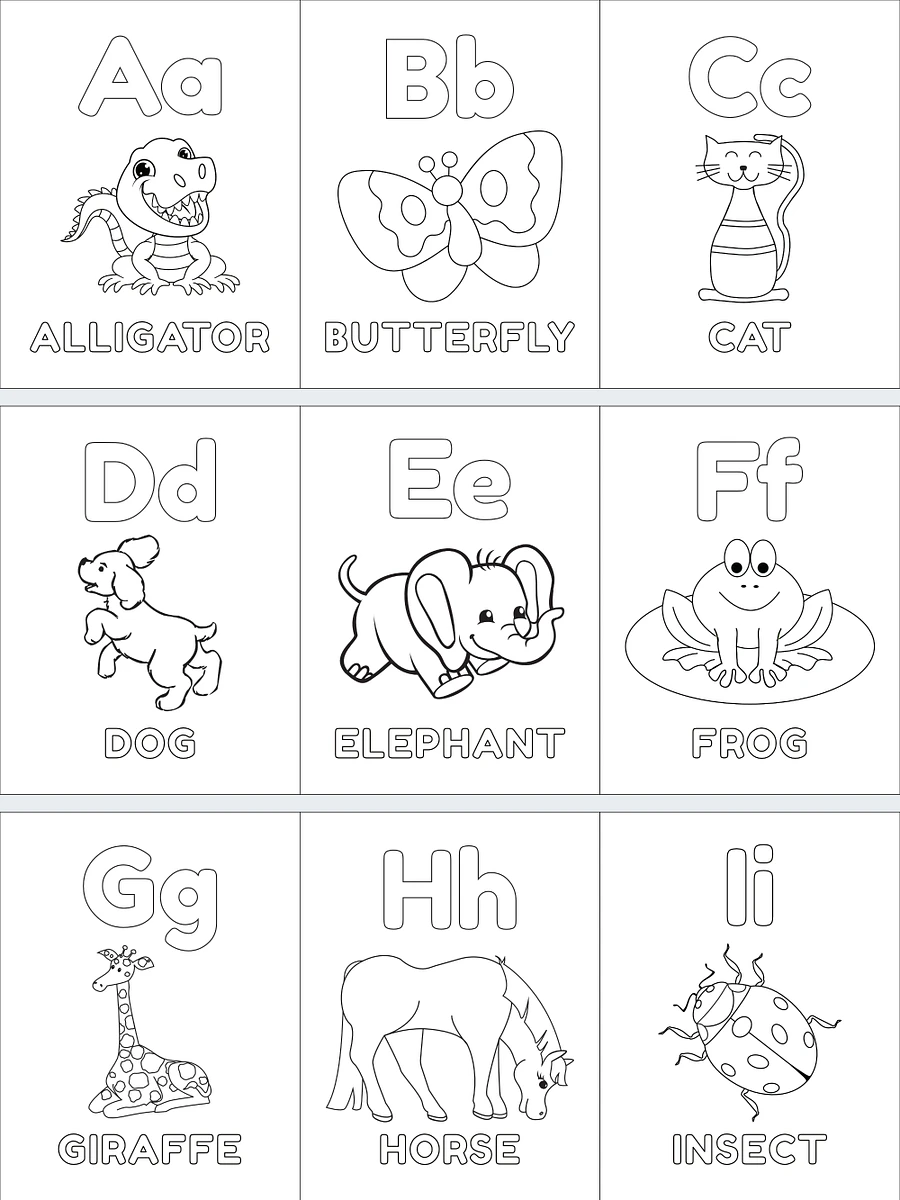 Printable ABC Animal Coloring Pages For Kids product image (2)