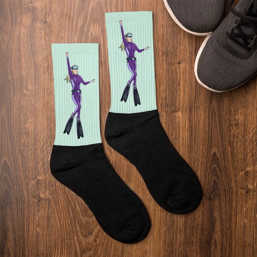 Oceanic Spirit: Free Diver Girl Socks product image (7)