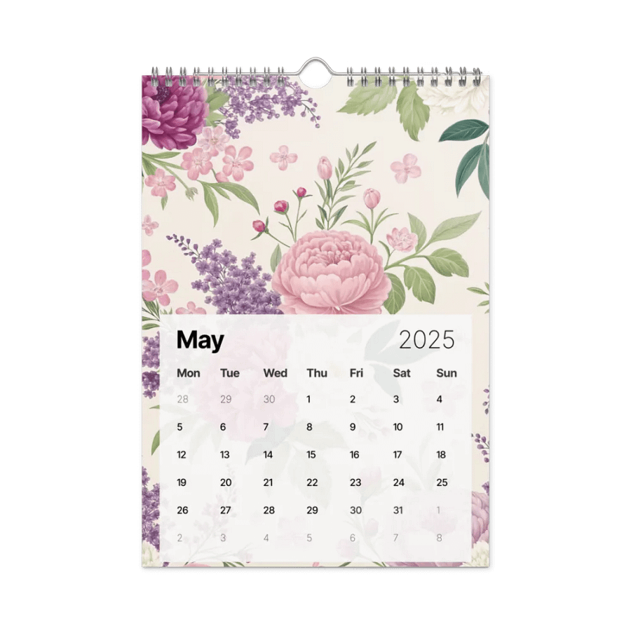 SEAMLESS FLORAL PATTERN WALL CALENDAR 2025 product image (10)
