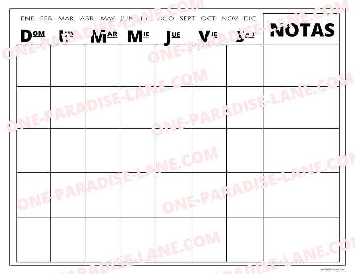 Calendario Sin Fechas product image (1)