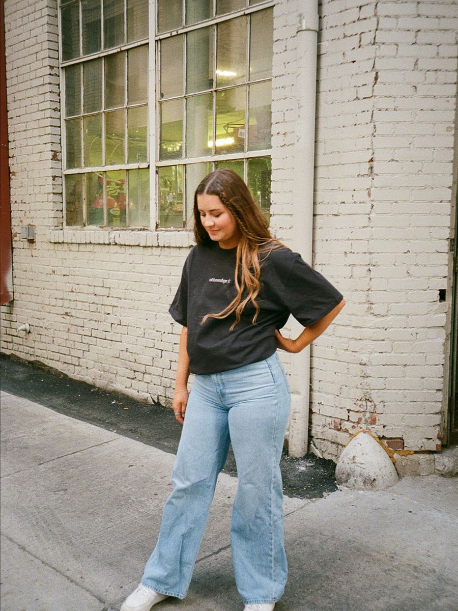 OKLOVEUBYE EMBROIDERED TEE (BLACK + GREY) product image (4)