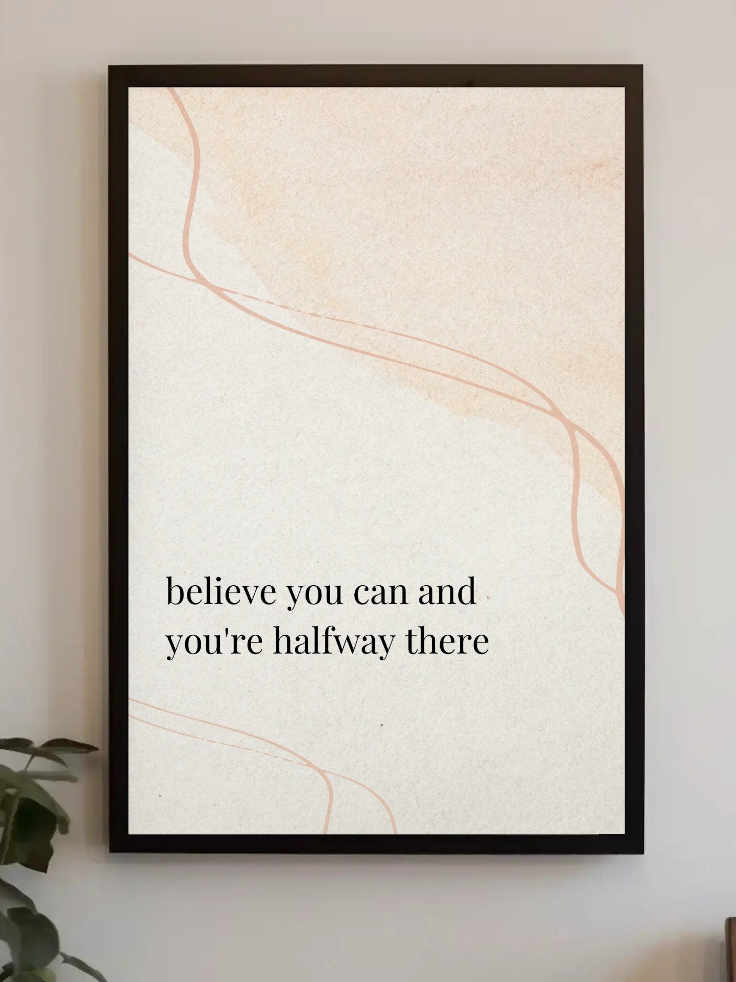 Believe You Can Motivational Wall Art - Minimalist Inspirational Quote Print, Modern Neutral Decor, Office or Bedroom Positive Affirmation product image (3)