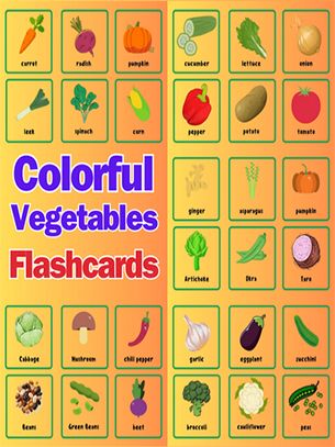 Colorful Vegetables Flashcards For Kids product image (1)