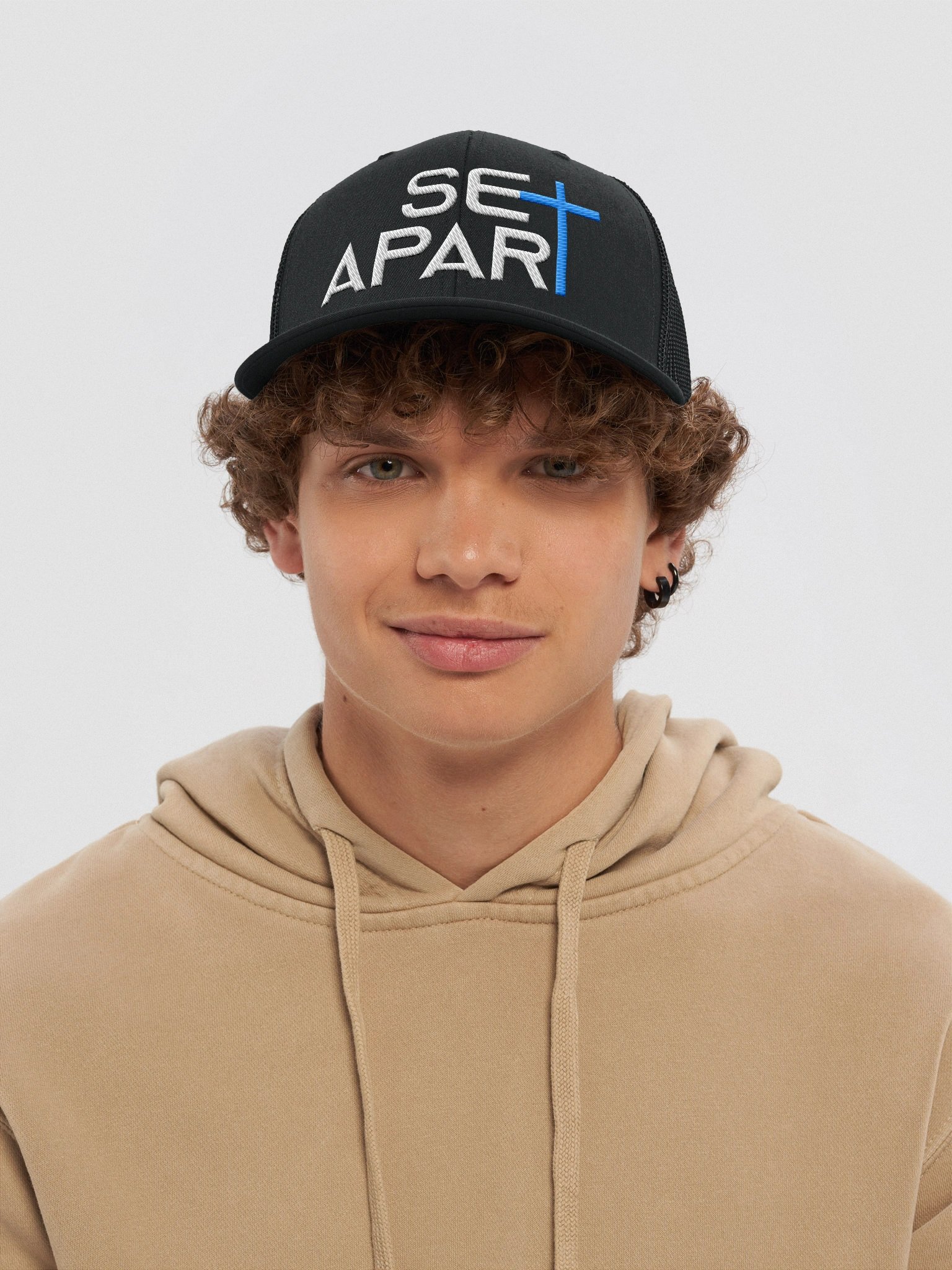 CSAT "Set Apart" Premium Trucker Hat: Aqua Cross Edition product image (5)