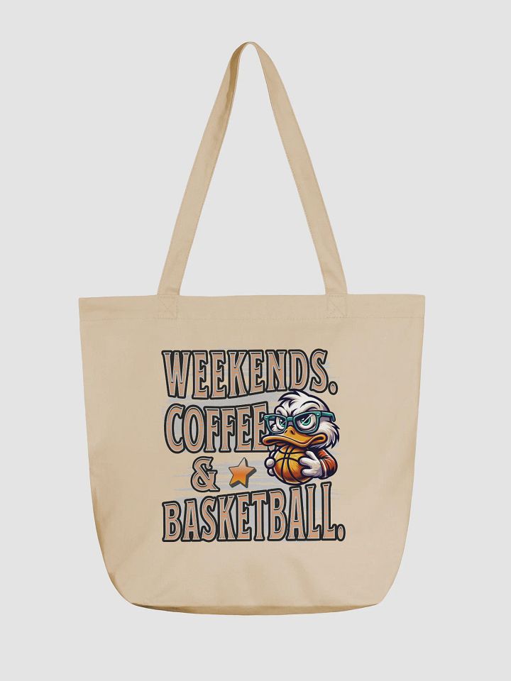 Weekends Coffee And Basketball Duck Vibes Eco-Friendly Tote Bag product image (2)