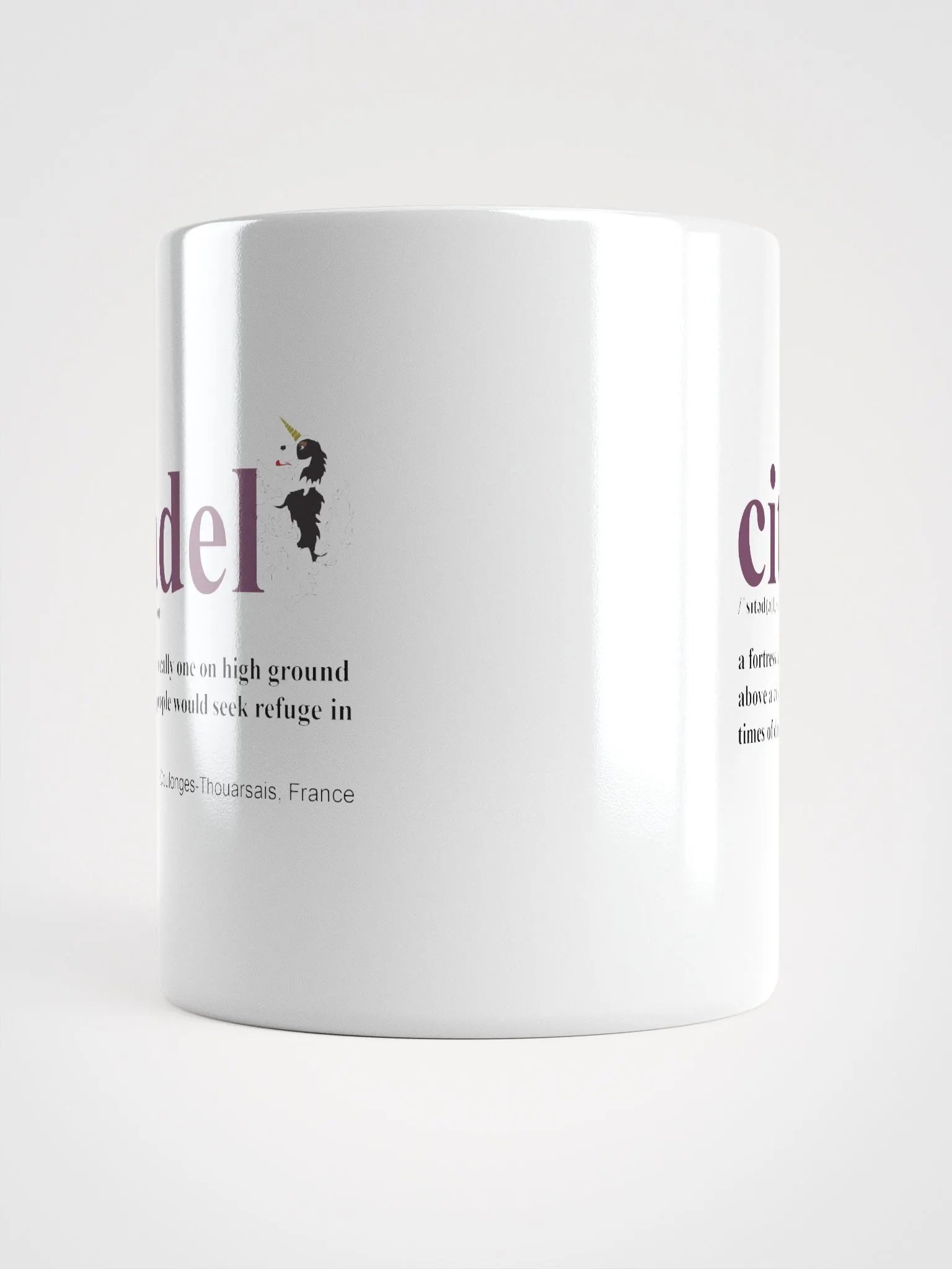White Glossy Mug with Citadel Definition in English (and Baxter) product image (5)