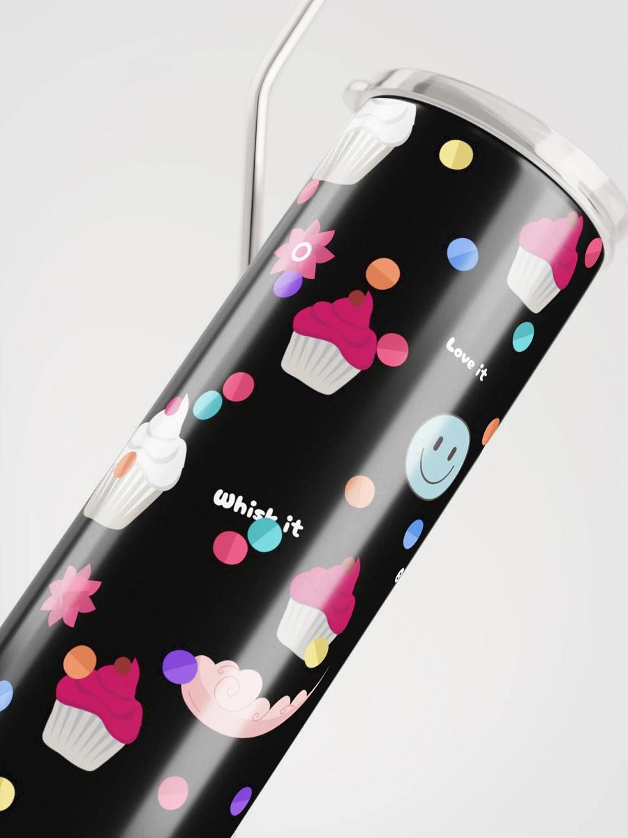 Whimsical Bakery Delight Stainless Steel Tumbler with reusable Straw, leak proof cup lid , Tumbler Mug Drinkware Flasks product image (4)