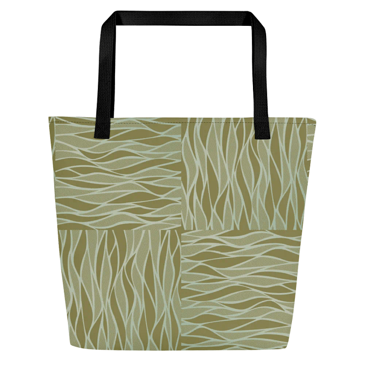 Big tote bag with pocket olive color  textures product image (1)