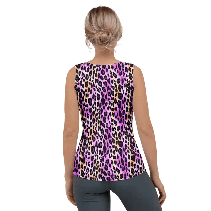Purple Beige Leopard Wopmen Tank Top product image (2)