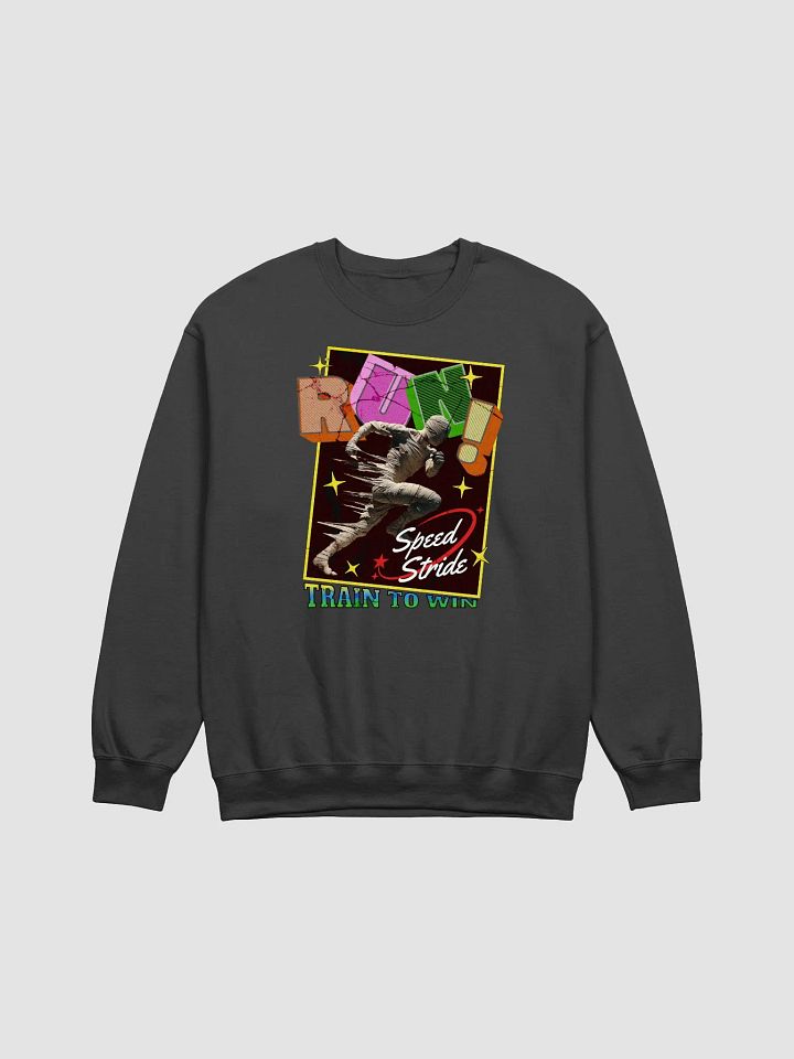 Train To Win Block Letters Run! Speed Stride Motivational Crewneck Sweatshirt product image (1)