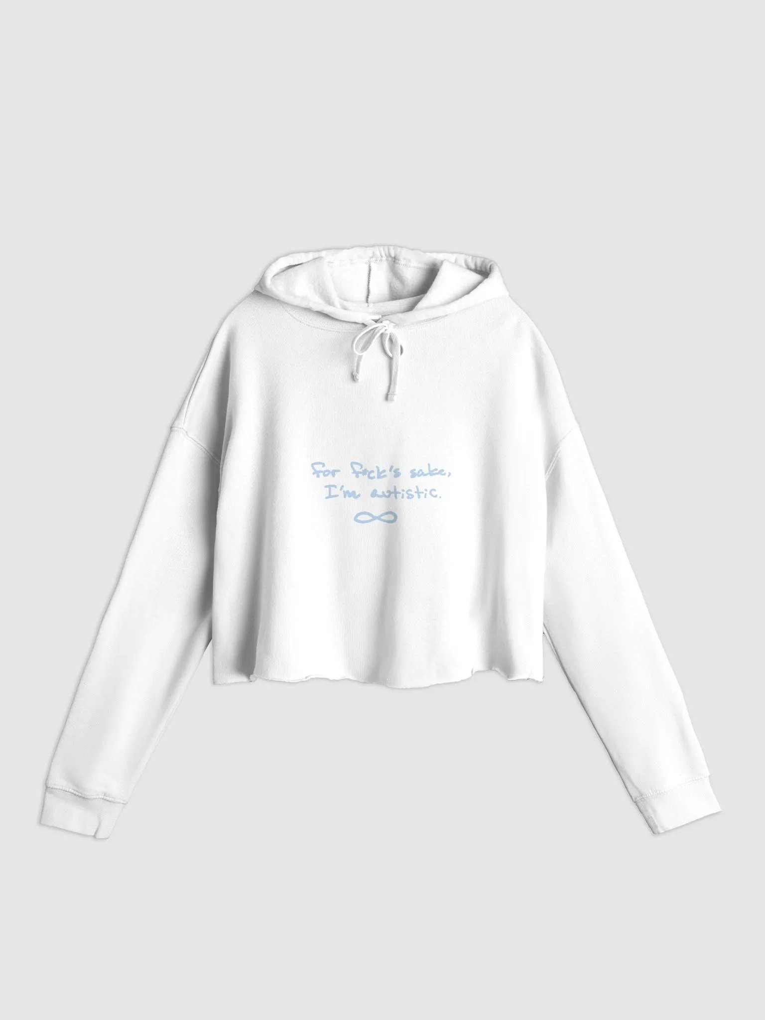 FFS, I'm autistic. (light-blue design) lightweight cropped hoodie product image (7)