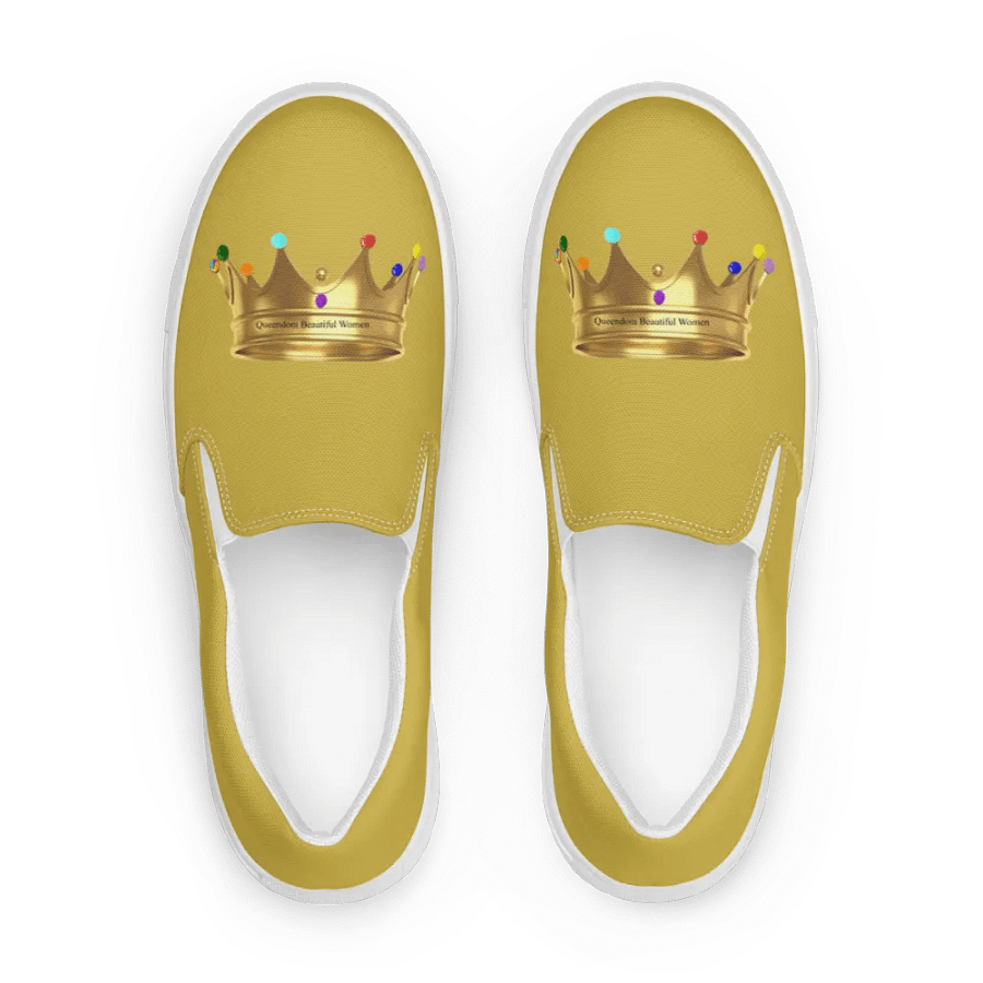 Queendom Beautiful Women Crown Canvas Shoes /GoldTM) product image (1)