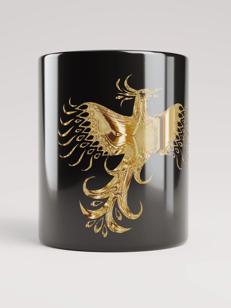 Black Glossy Coffee mug-Gold Phoenix Coffee Mug product image (5)