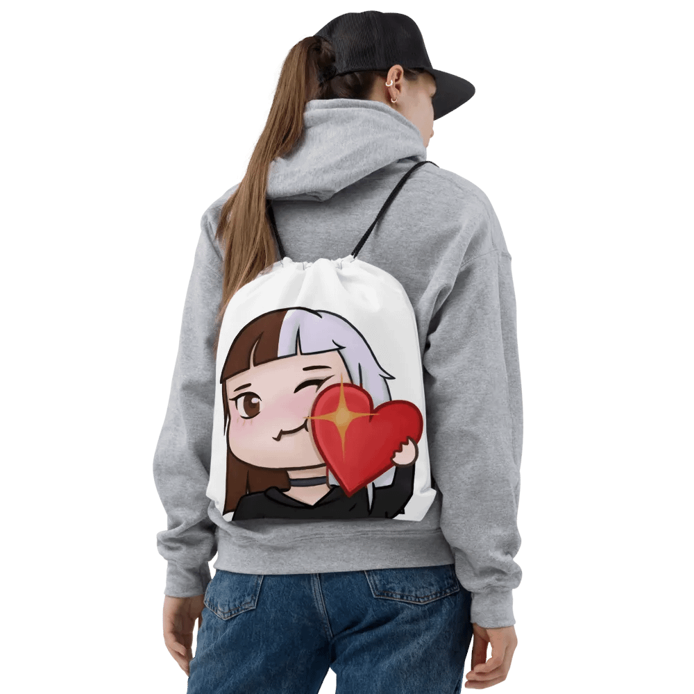 Lila Heart Drawstring Bag product image (2)