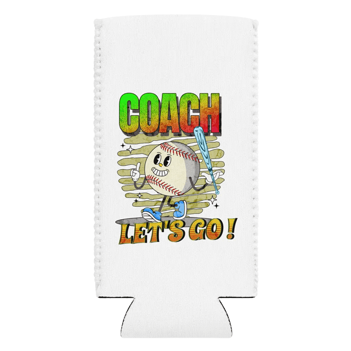 Retro Mascot Coach Lets Go Baseball Can Cooler product image (2)