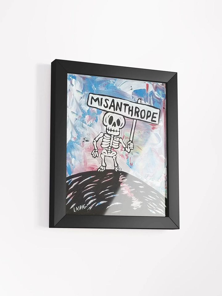 Misanthrope sign holding Mr. Bone Daddy framed print product image (4)