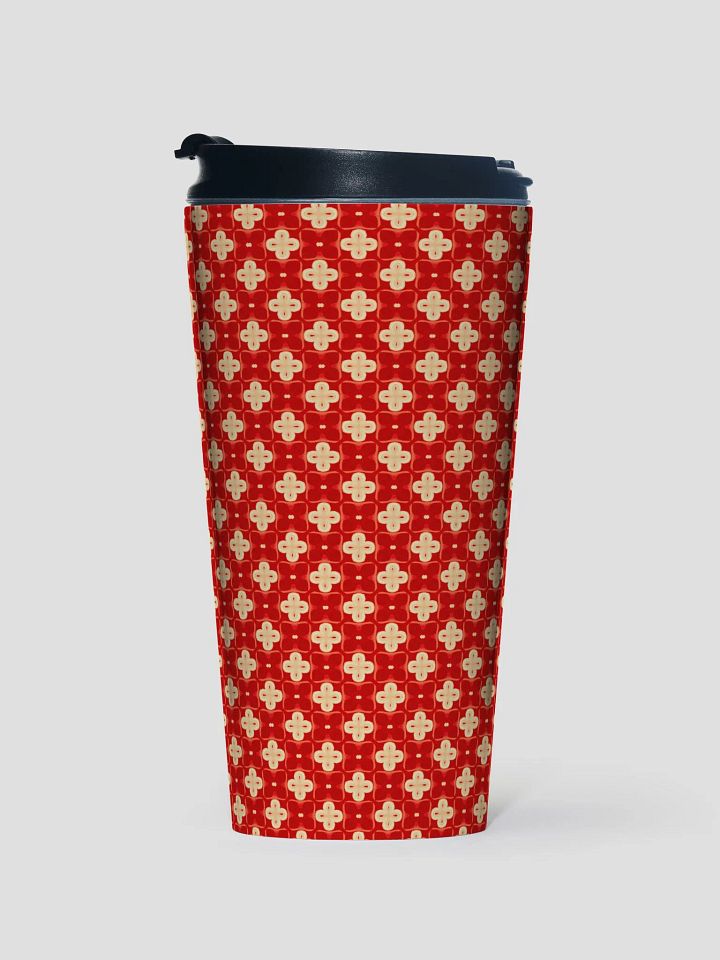 Red & Cream Seamless Patterned Travel Mug product image (1)