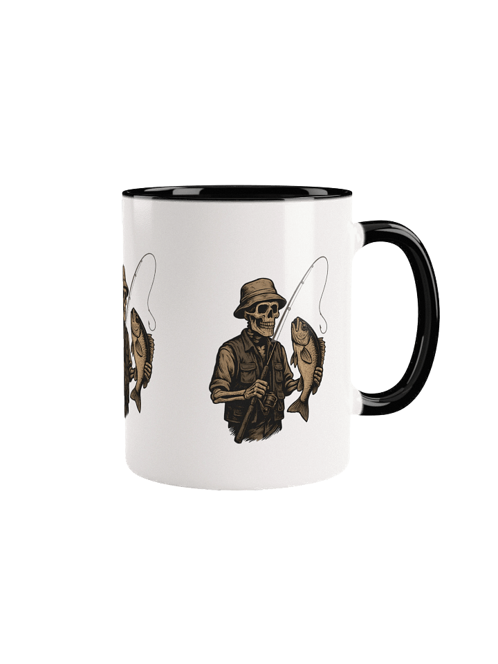 Skeleton Fishing Mug – Bass Fisherman Coffee Cup for Anglers product image (11)