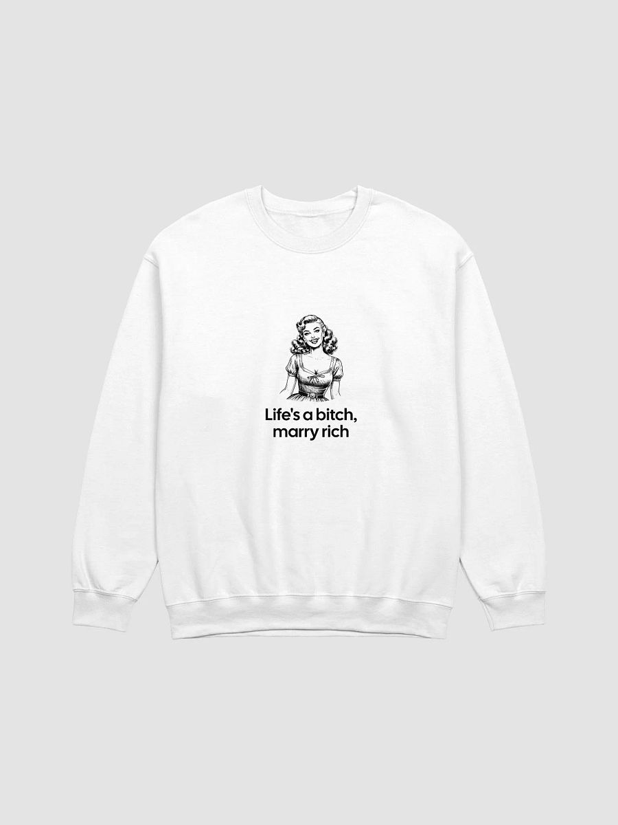 Funny Feminism Sweatshirt - „Life’s a Bitch, Marry Rich”, 90s Retro Vintage Sweatshirt product image (3)
