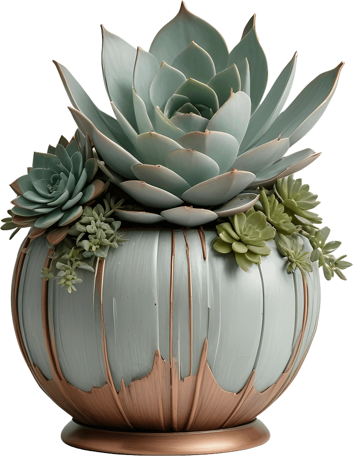 Collection: Gatsby Grace – Art Deco Succulent Arrangement PNG product image (1)