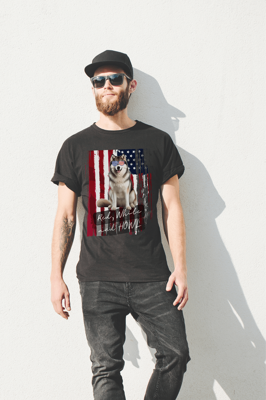 Alaskan Malamute American Flag Pun Relaxed Fit T-shirt product image (9)