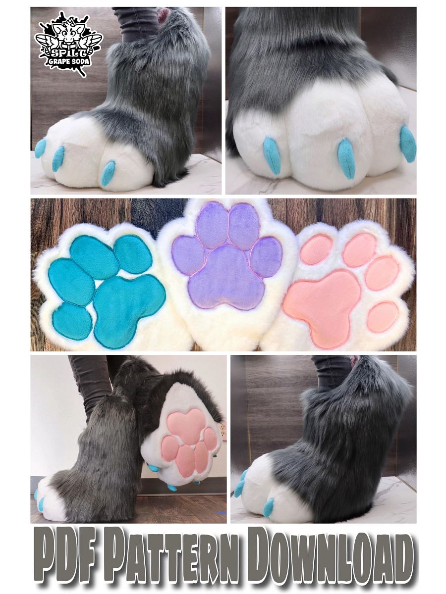 Digigrade 2.0 Stompy Fursuit Feetpaw Indoor and Outdoor Pattern [PDF DOWNLOAD] product image (1)