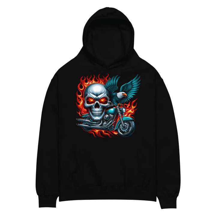 Eagle Fire Skull Oversized Hoodie #5 product image (2)