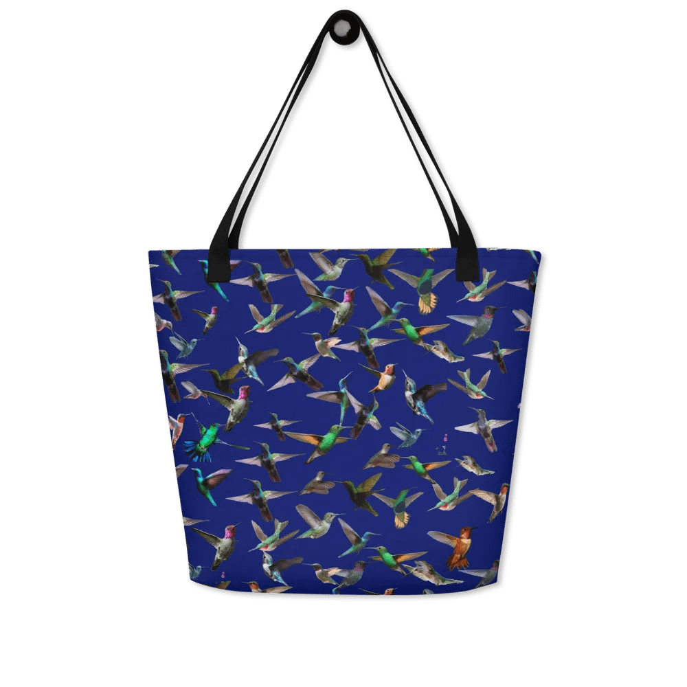 dark blue hummingbird design Tote for stylish moms daughters friends product image (4)