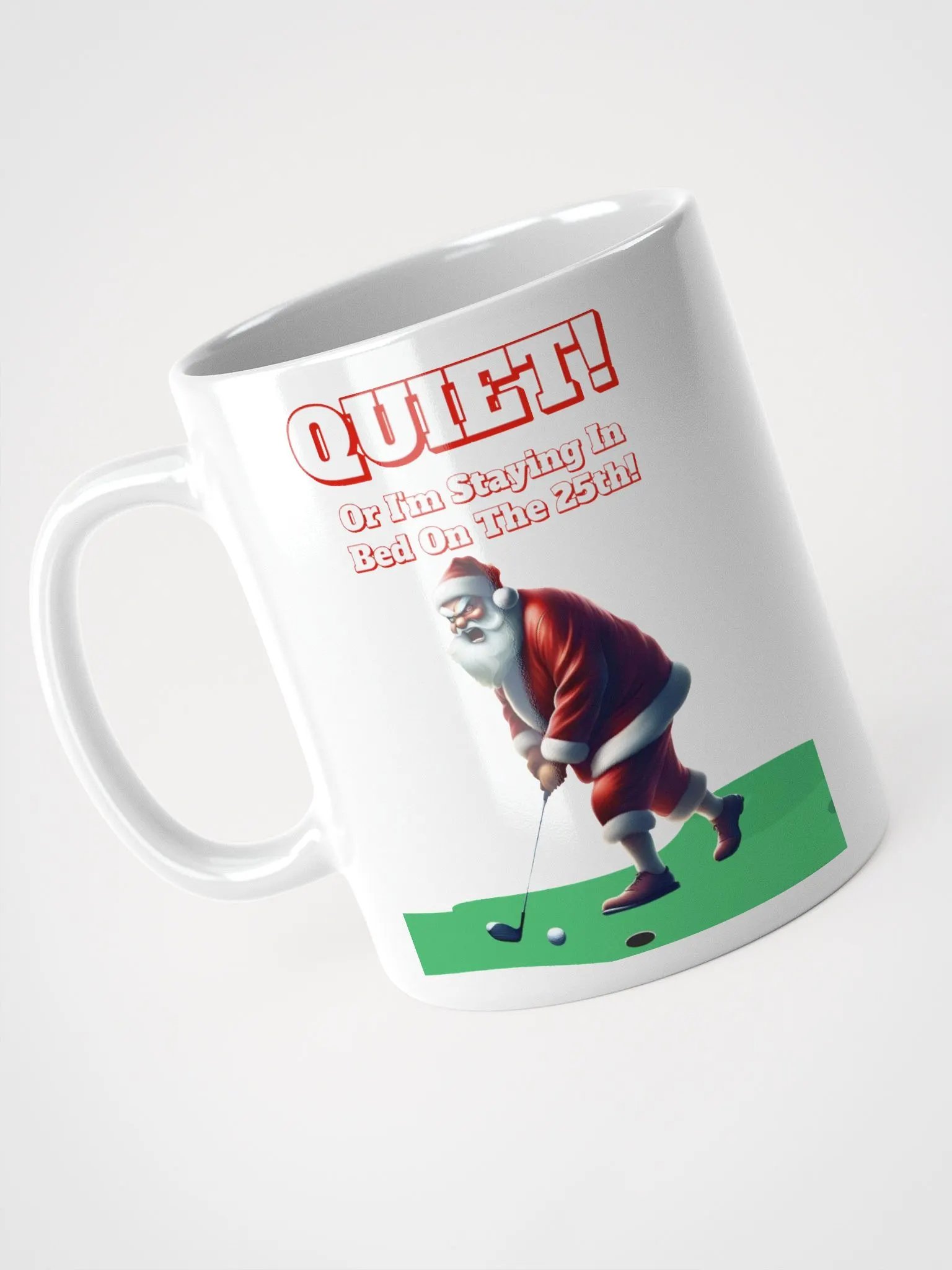 Quiet - Santa Claus Golfing White Mug product image (8)