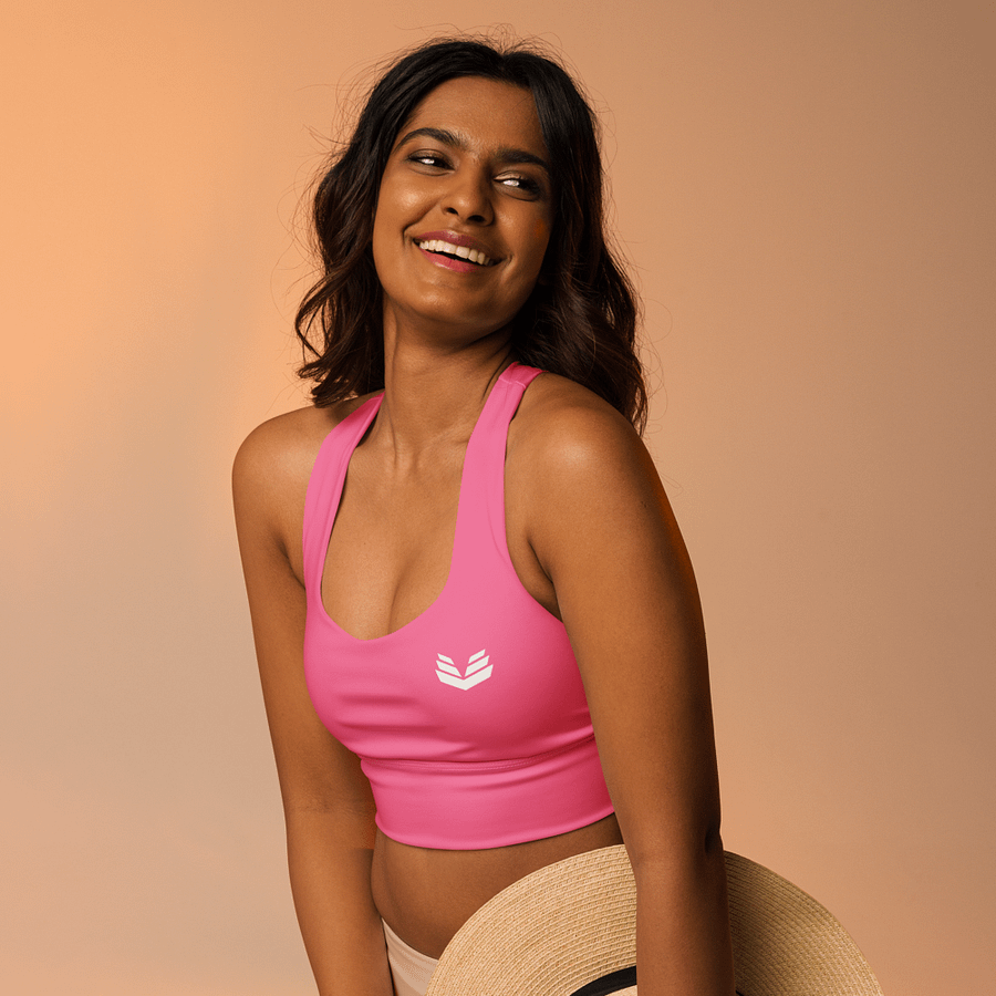 Longline Sports Bra - Blazing Pink product image (7)