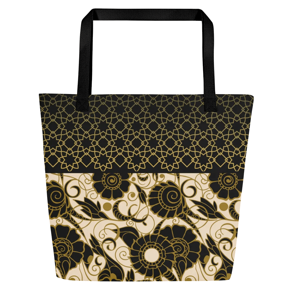 Black And Gold Patterned Tote Bag product image (2)