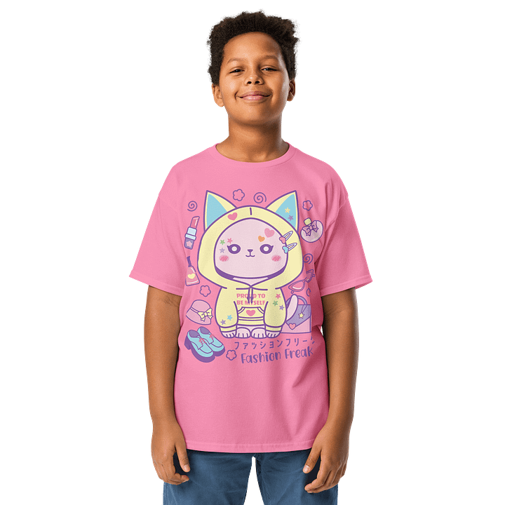 Fashion Freak Kitty- Youth Heavyweight T-shirt product image (1)