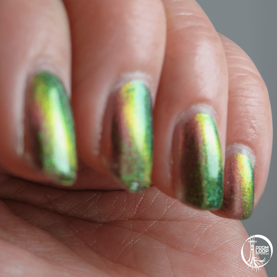 THE CASSANDRA COMPLEX - Pink Gold Green Multichrome Magnetic Nail Polish product image (9)