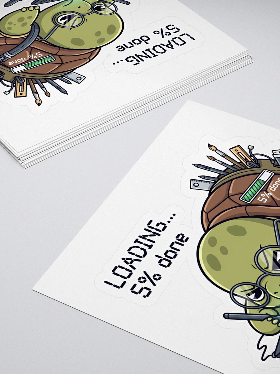 Techie Turtle on Drawing Tablet Kiss Cut Sticker product image (4)